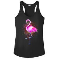 Pink Flamingo Paint Art Ladies PosiCharge Competitor Racerback Tank