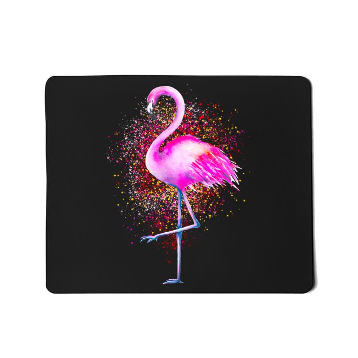 Pink Flamingo Paint Art Mousepad