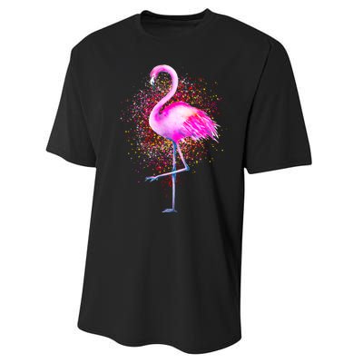 Pink Flamingo Paint Art Performance Sprint T-Shirt