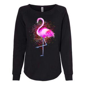 Pink Flamingo Paint Art Womens California Wash Sweatshirt