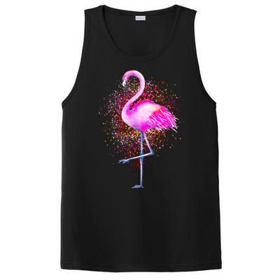 Pink Flamingo Paint Art PosiCharge Competitor Tank