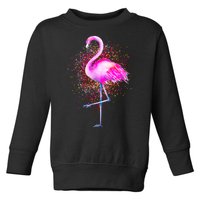 Pink Flamingo Paint Art Toddler Sweatshirt