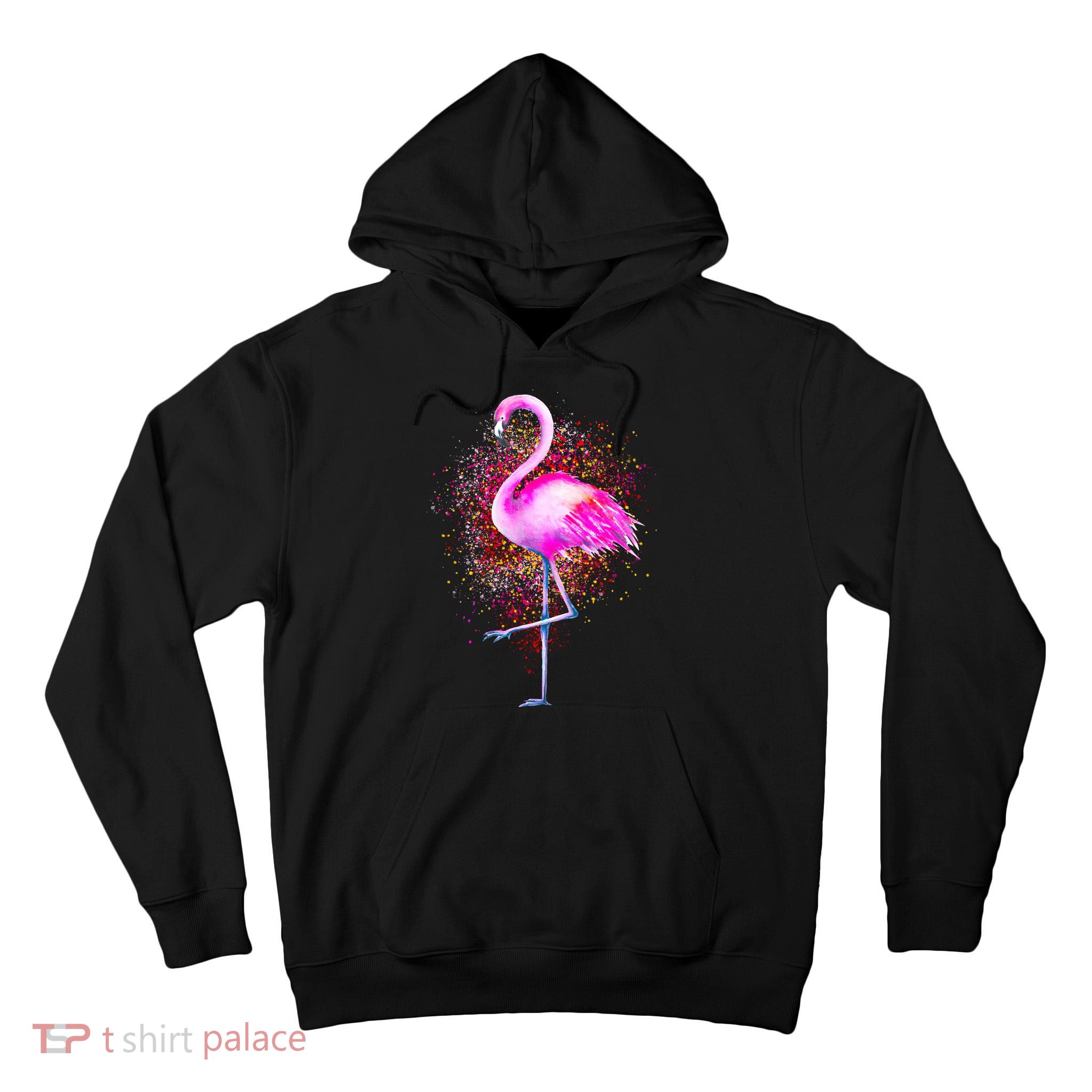 Pink Flamingo Paint Art Tall Hoodie
