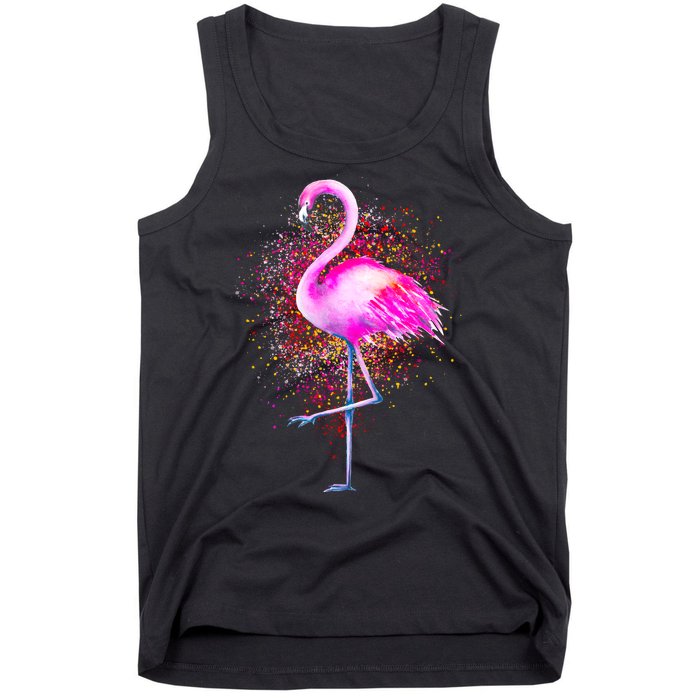 Pink Flamingo Paint Art Tank Top