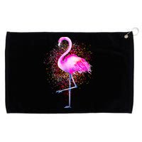 Pink Flamingo Paint Art Grommeted Golf Towel