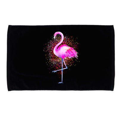 Pink Flamingo Paint Art Microfiber Hand Towel