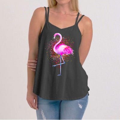 Pink Flamingo Paint Art Women's Strappy Tank