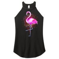 Pink Flamingo Paint Art Women's Perfect Tri Rocker Tank