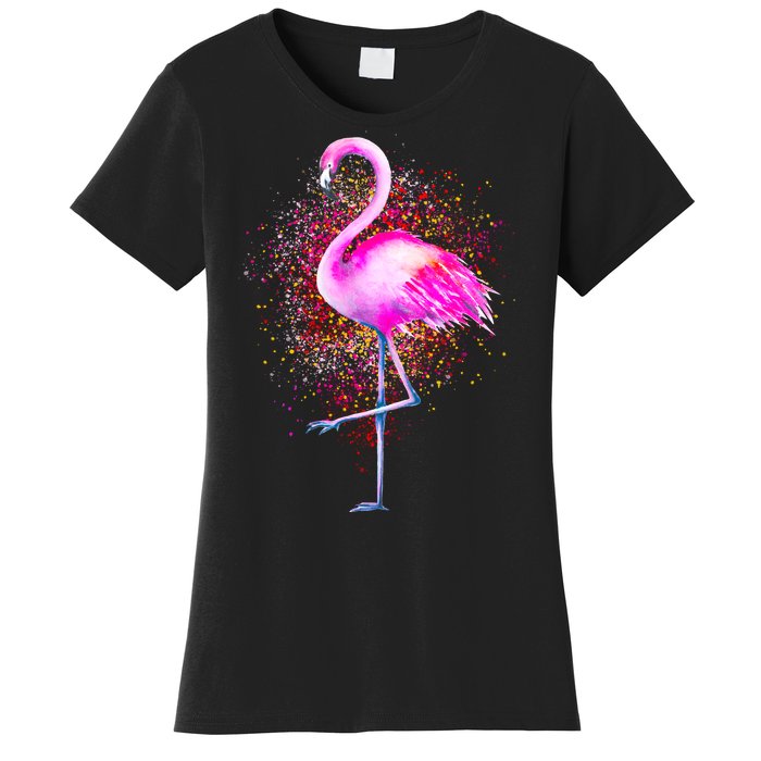 Pink Flamingo Paint Art Women's T-Shirt