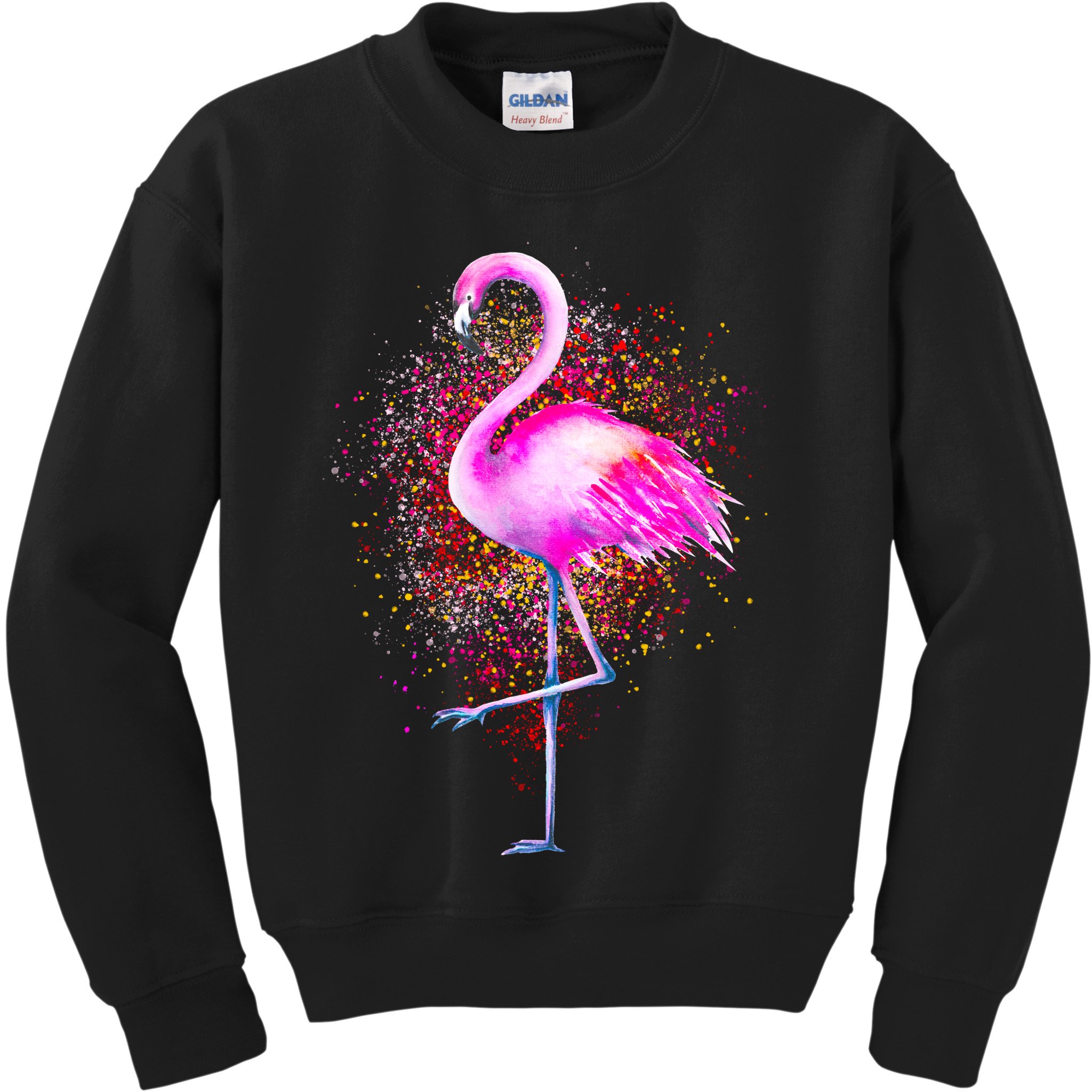 Pink Flamingo Paint Art Kids Sweatshirt