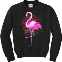 Pink Flamingo Paint Art Kids Sweatshirt