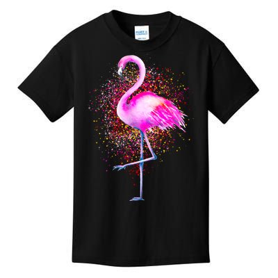 Pink Flamingo Paint Art Kids T-Shirt