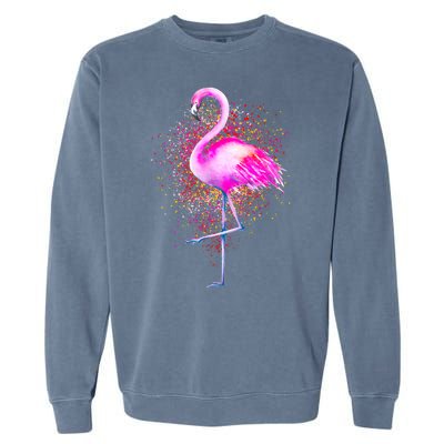 Pink Flamingo Paint Art Garment-Dyed Sweatshirt