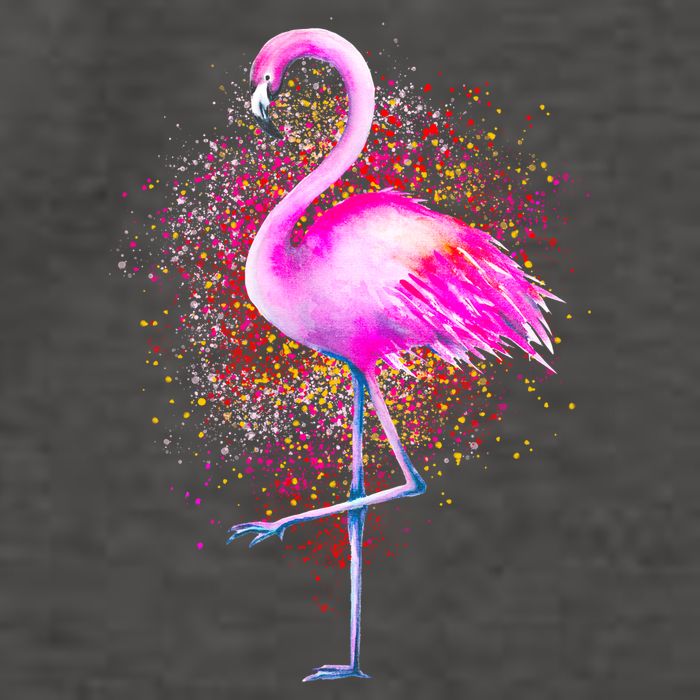 Pink Flamingo Paint Art Vector Backpack
