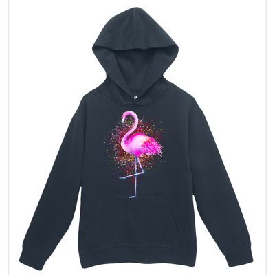 Pink Flamingo Paint Art Urban Pullover Hoodie