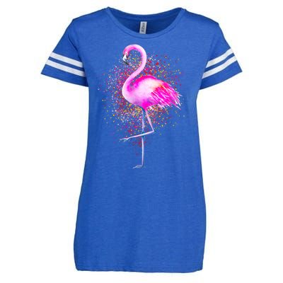 Pink Flamingo Paint Art Enza Ladies Jersey Football T-Shirt