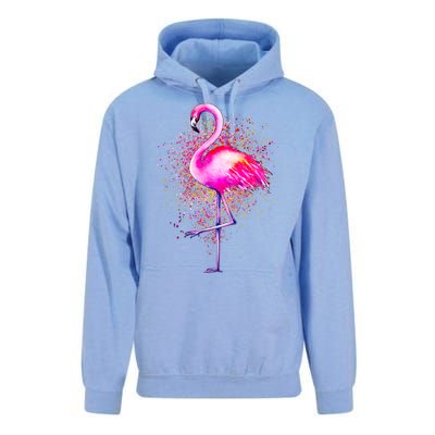 Pink Flamingo Paint Art Unisex Surf Hoodie