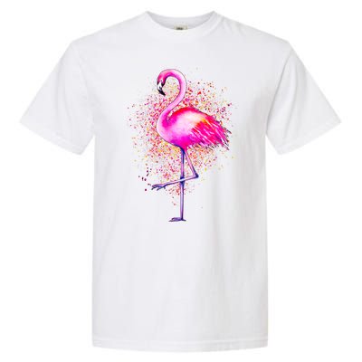 Pink Flamingo Paint Art Garment-Dyed Heavyweight T-Shirt