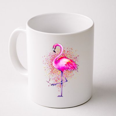 Pink Flamingo Paint Art Coffee Mug