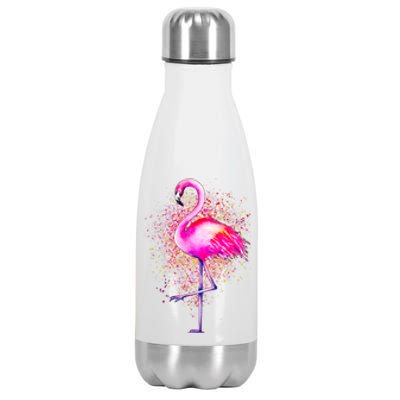 Pink Flamingo Paint Art Stainless Steel Insulated Water Bottle