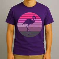 Pink Flamingo Vintage Sunset T-Shirt