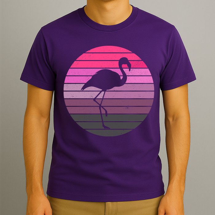 Pink Flamingo Vintage Sunset T-Shirt