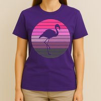 Pink Flamingo Vintage Sunset T-Shirt