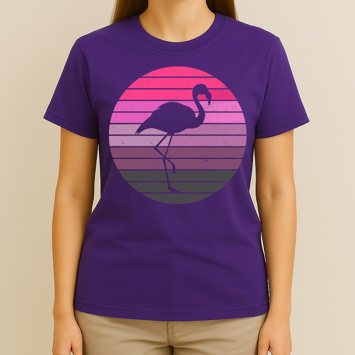Pink Flamingo Vintage Sunset T-Shirt