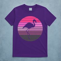 Pink Flamingo Vintage Sunset T-Shirt