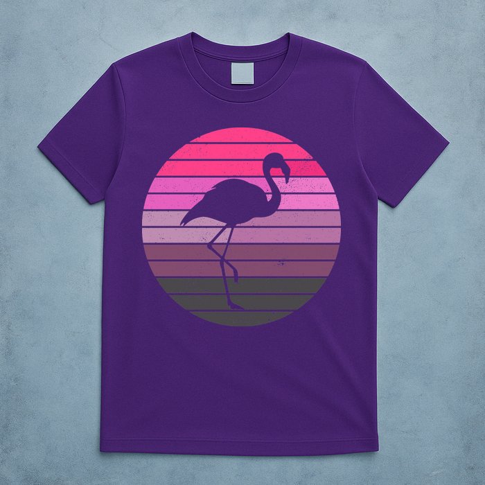 Pink Flamingo Vintage Sunset T-Shirt