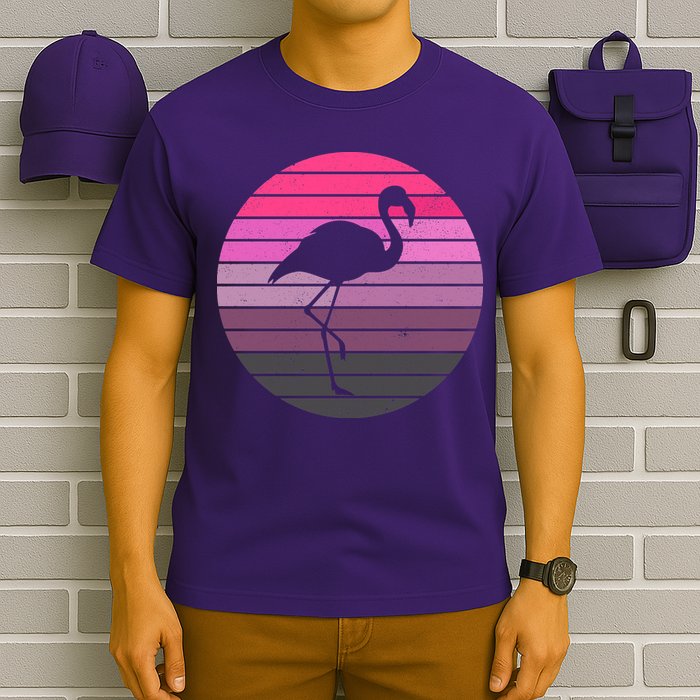 Pink Flamingo Vintage Sunset T-Shirt
