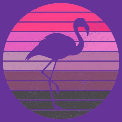 Pink Flamingo Vintage Sunset T-Shirt