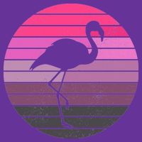 Pink Flamingo Vintage Sunset T-Shirt