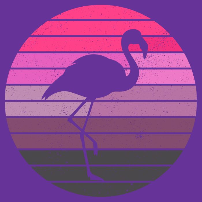 Pink Flamingo Vintage Sunset Ladies Long Sleeve Shirt