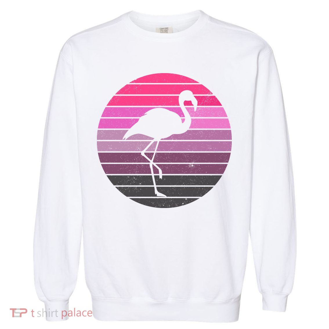 Pink Flamingo Vintage Sunset Garment-Dyed Sweatshirt