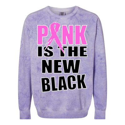 Pink Is The New Black Breast Cancer Ribbon Colorblast Crewneck Sweatshirt