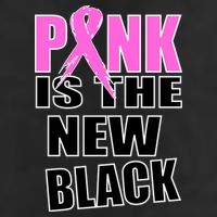 Pink Is The New Black Breast Cancer Ribbon 7 Panel Mesh Trucker Snapback Hat