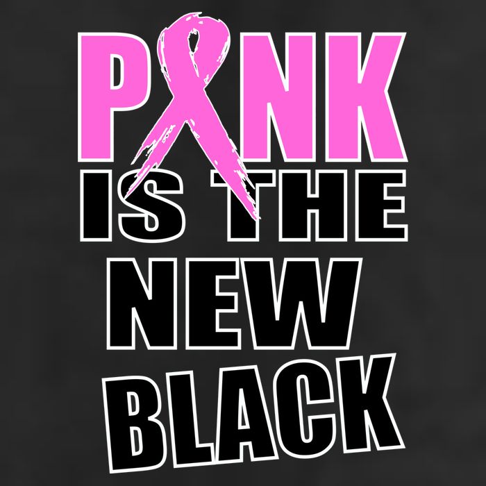 Pink Is The New Black Breast Cancer Ribbon 7 Panel Mesh Trucker Snapback Hat