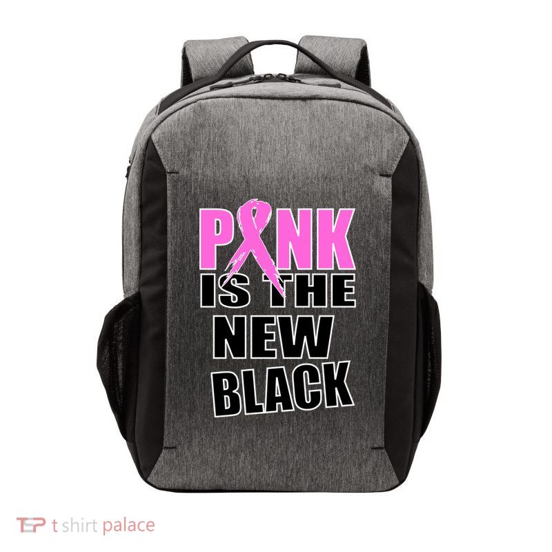 Pink Is The New Black Breast Cancer Ribbon Vector Backpack