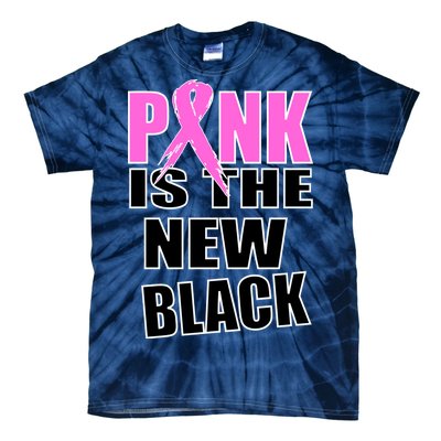 Pink Is The New Black Breast Cancer Ribbon Tie-Dye T-Shirt