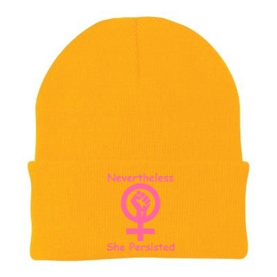 Pink Nevertheless, She Persisted Women's Sign Fist Resist Knit Cap Winter Beanie