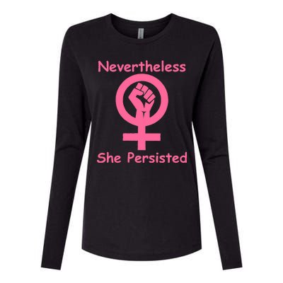 Pink Nevertheless, She Persisted Women's Sign Fist Resist Womens Cotton Relaxed Long Sleeve T-Shirt