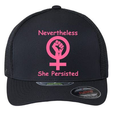 Pink Nevertheless, She Persisted Women's Sign Fist Resist Flexfit Unipanel Trucker Cap