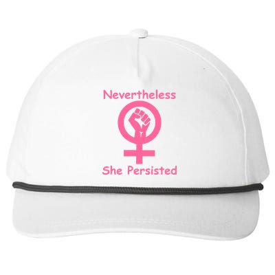 Pink Nevertheless, She Persisted Women's Sign Fist Resist Snapback Five-Panel Rope Hat