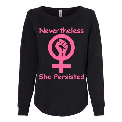 Pink Nevertheless, She Persisted Women's Sign Fist Resist Womens California Wash Sweatshirt