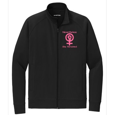 Pink Nevertheless, She Persisted Women's Sign Fist Resist Stretch Full-Zip Cadet Jacket