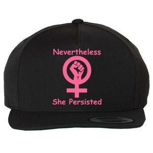 Pink Nevertheless, She Persisted Women's Sign Fist Resist Wool Snapback Cap