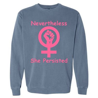 Pink Nevertheless, She Persisted Women's Sign Fist Resist Garment-Dyed Sweatshirt