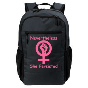 Pink Nevertheless, She Persisted Women's Sign Fist Resist Daily Commute Backpack