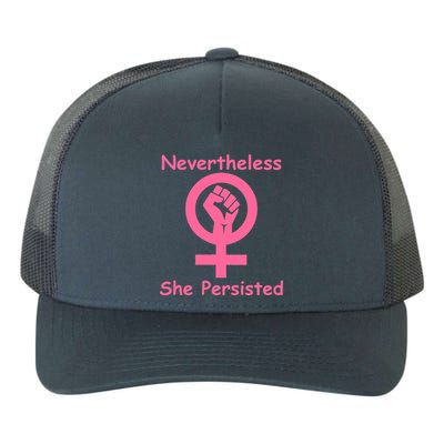 Pink Nevertheless, She Persisted Women's Sign Fist Resist Yupoong Adult 5-Panel Trucker Hat